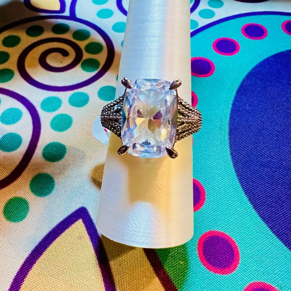Bomb Party RG41879 Heart of a Champion Diamond CZ on Hematite Plating